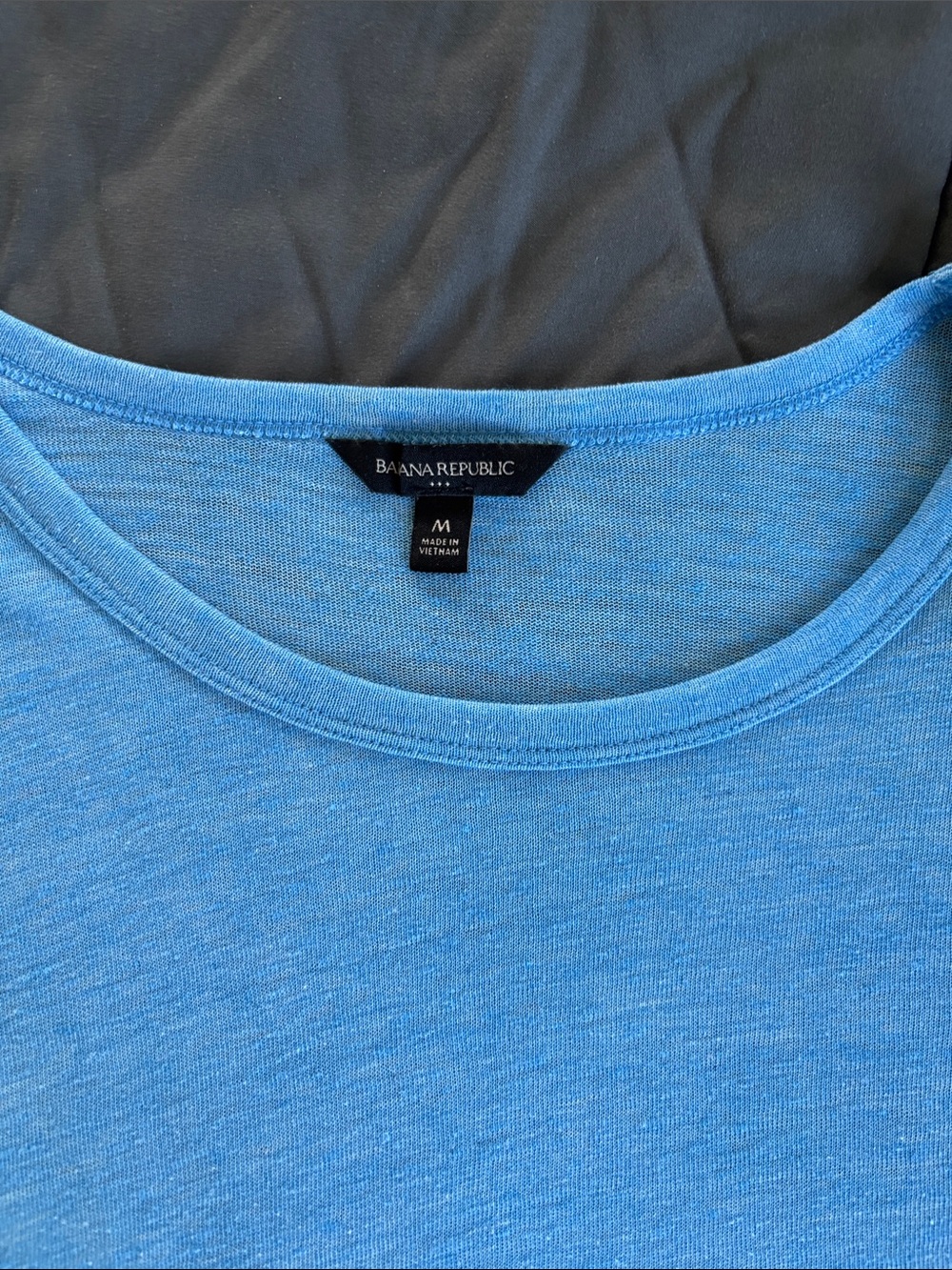 Banana Republic Light Blue Short Sleeve Tee with Puff Sleeves